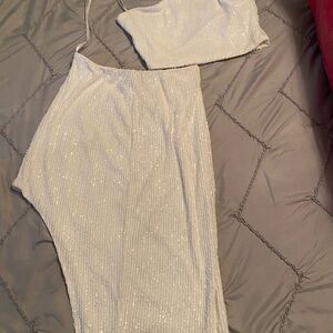 B Darlin White Sequin Dress